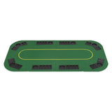 Dessus de table de poker 8 joueurs 4 plis rectangulaire Vert