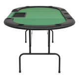 Table de poker pliable pour 9 joueurs 3 plis Ovale Vert