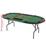 Table de poker pliable pour 9 joueurs 3 plis Ovale Vert