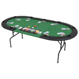 Table de poker pliable pour 9 joueurs 3 plis Ovale Vert