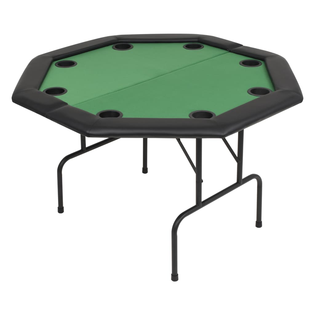 Table de poker pliable pour 8 joueurs 2 plis Octogonale Vert