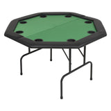 Table de poker pliable pour 8 joueurs 2 plis Octogonale Vert