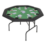 Table de poker pliable pour 8 joueurs 2 plis Octogonale Vert