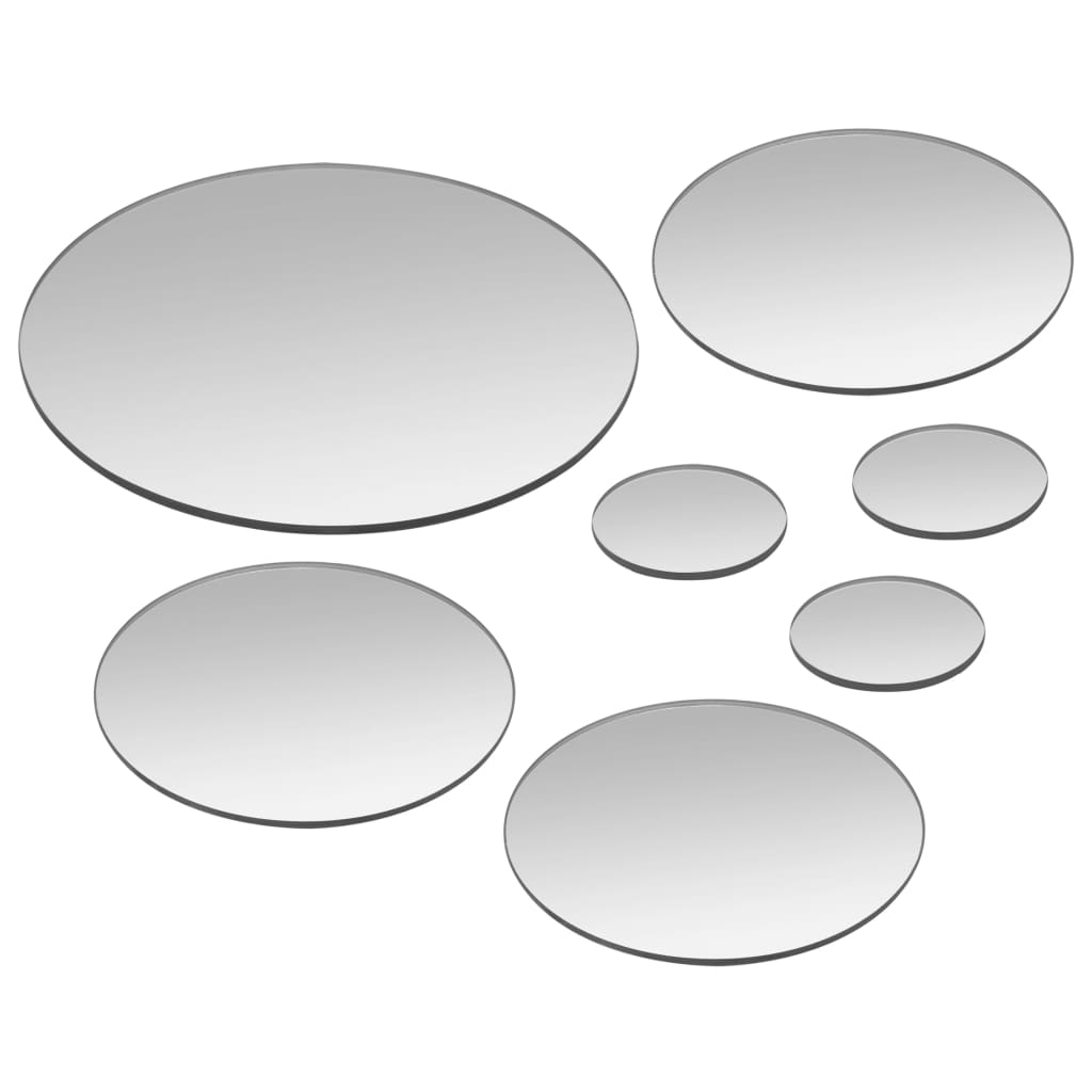 7 pcs Wall Mirror Set Round Glass