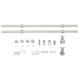 Kit fixation porte coulissante 183 cm Acier inoxydable Argenté