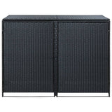 Double trash can shelters Black woven resin 148x80x111 cm