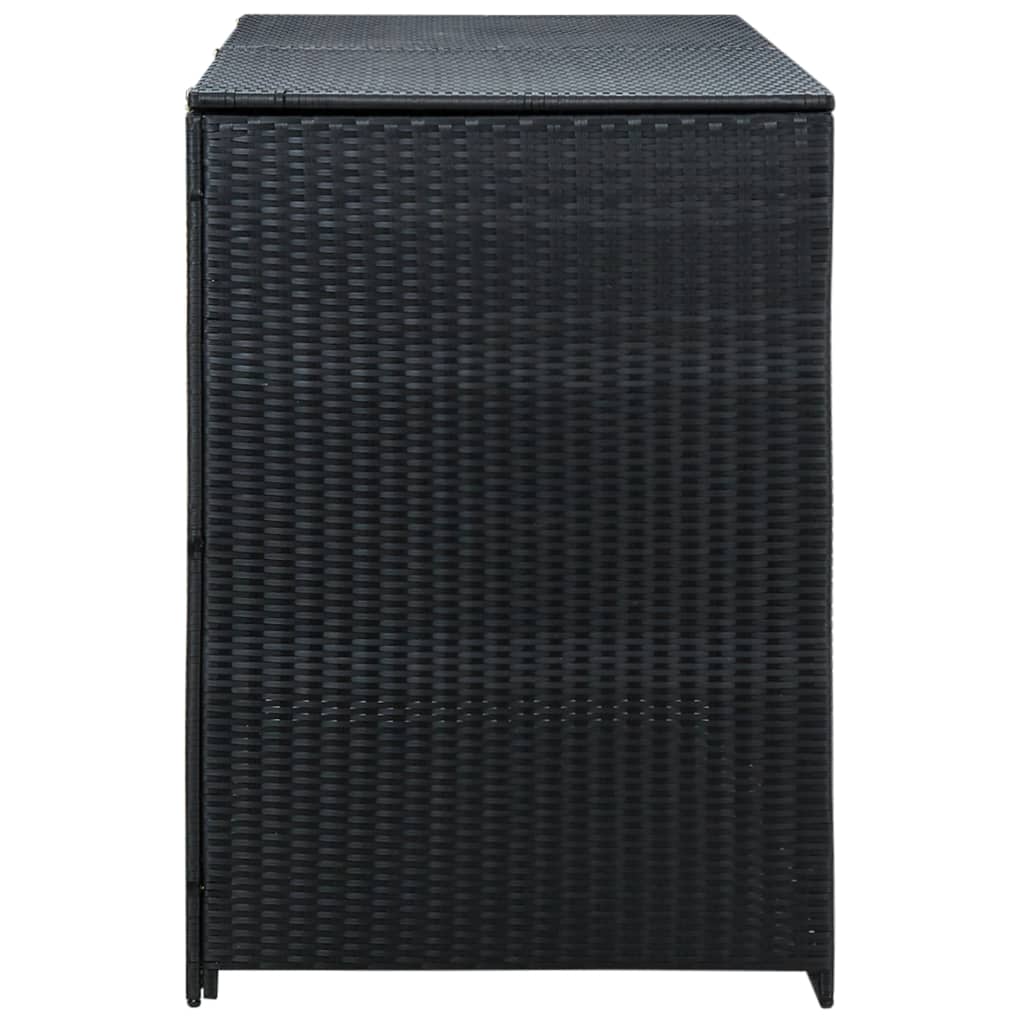 Double trash can shelters Black woven resin 148x80x111 cm