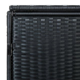 Double trash can shelters Black woven resin 148x80x111 cm