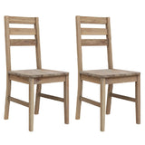 Chaises à manger lot de 2 bois d'acacia solide