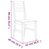 Chaises à manger lot de 2 bois d'acacia solide