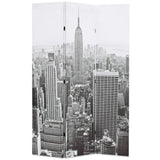 Cloison de séparation pliable 120x170 cm New York Noir et blanc