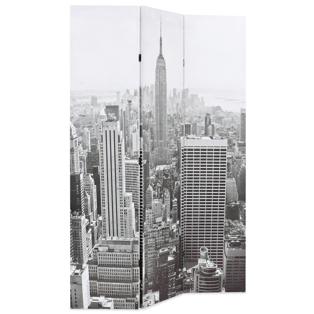 Cloison de séparation pliable 120x170 cm New York Noir et blanc