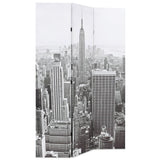 Cloison de séparation pliable 120x170 cm New York Noir et blanc