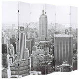 Cloison de séparation pliable 228x170 cm New York Noir et blanc