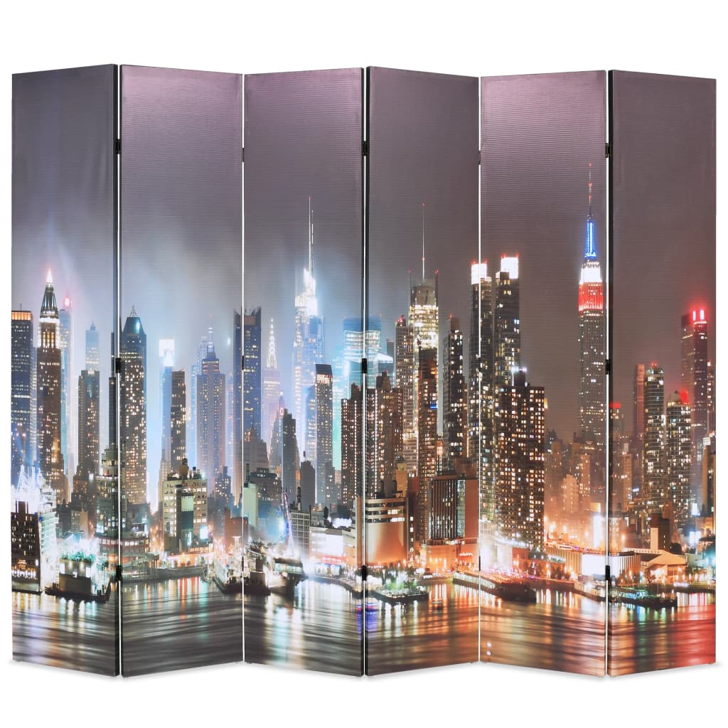 Cloison de séparation pliable 228 x 170 cm New York la nuit