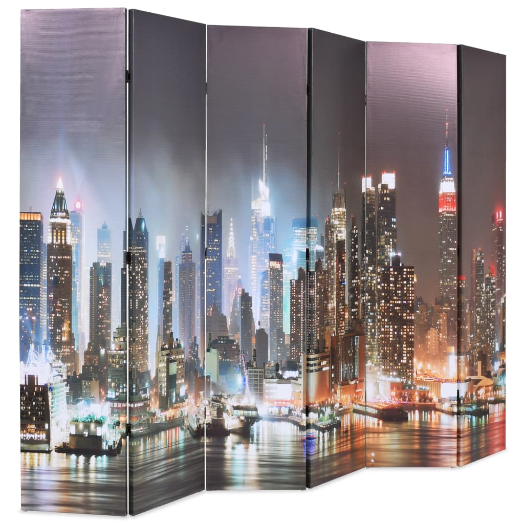 Cloison de séparation pliable 228 x 170 cm New York la nuit