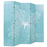 Cloison de séparation pliable 200 x 170 cm Papillon Bleu