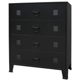 Industrial Style Metal Chest of Drawers 78x40x93 cm Black