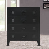 Industrial Style Metal Chest of Drawers 78x40x93 cm Black