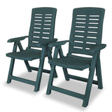 Chaises inclinables de jardin lot de 2 Plastique Vert