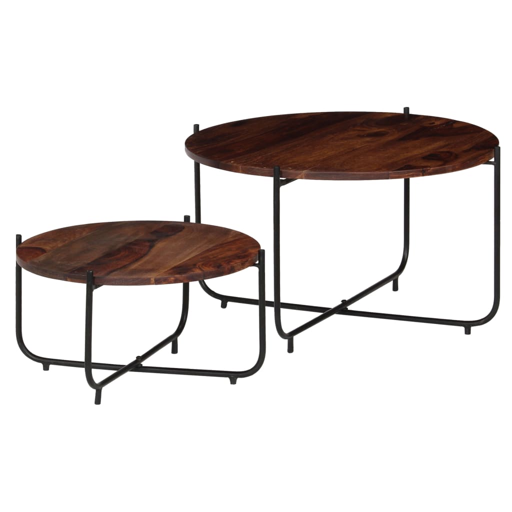 Ensemble de table basse 2 pcs Bois massif 60x35 cm