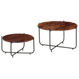 Ensemble de table basse 2 pcs Bois massif 60x35 cm