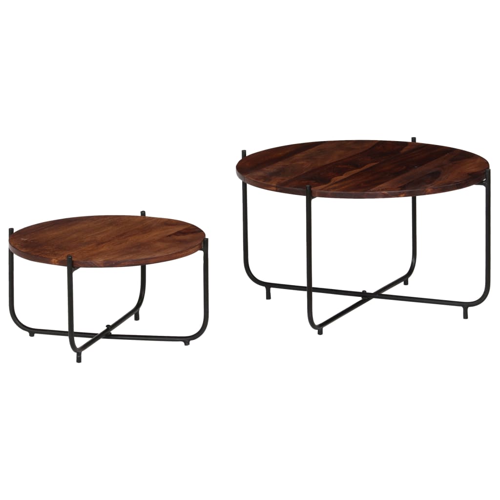 Ensemble de table basse 2 pcs Bois massif 60x35 cm