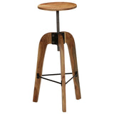 Chaises de bar lot de 2 bois d'acacia solide