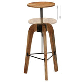 Chaises de bar lot de 2 bois d'acacia solide