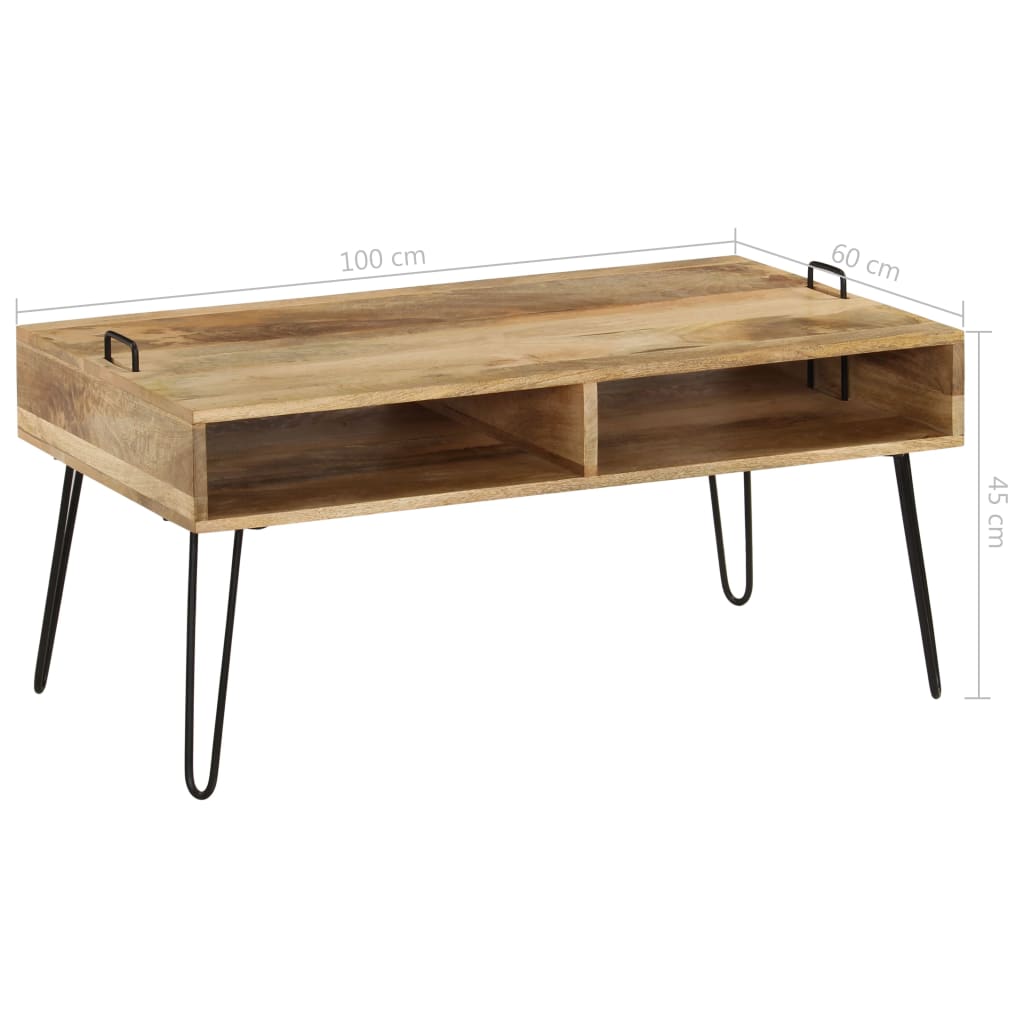 Couchtisch Massives Mangoholz 100x60x45 cm