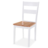 Chaises à manger lot de 6 blanc bois d'hévéa