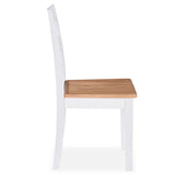 Chaises à manger lot de 6 blanc bois d'hévéa