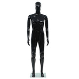 Mannequin homme corps complet base verre Noir brillant 185 cm