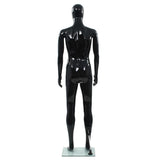 Mannequin homme corps complet base verre Noir brillant 185 cm