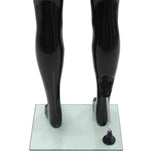 Mannequin homme corps complet base verre Noir brillant 185 cm