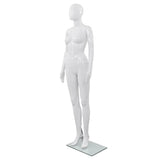 Mannequin femme corps complet base verre Blanc brillant 175 cm