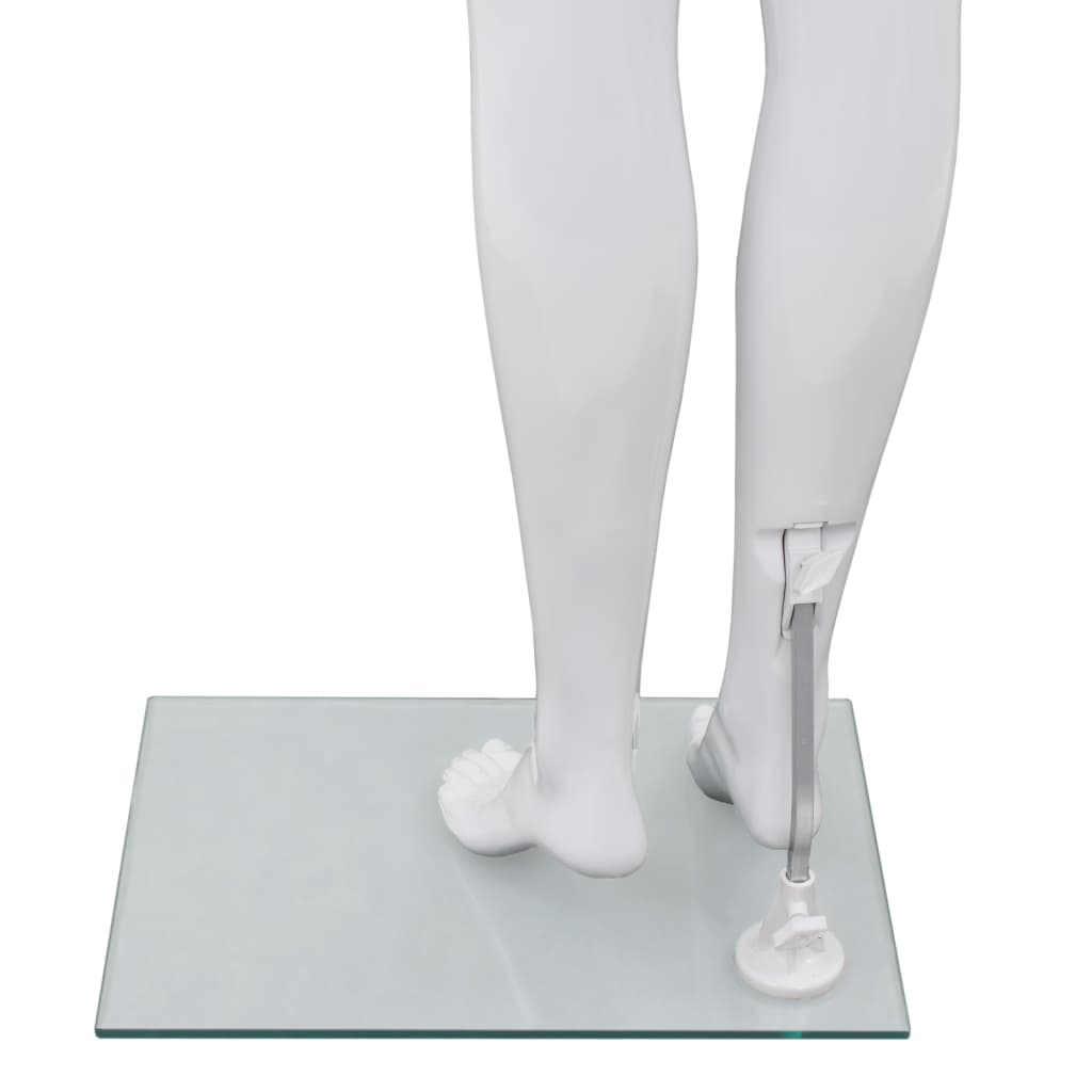 Mannequin femme corps complet base verre Blanc brillant 175 cm