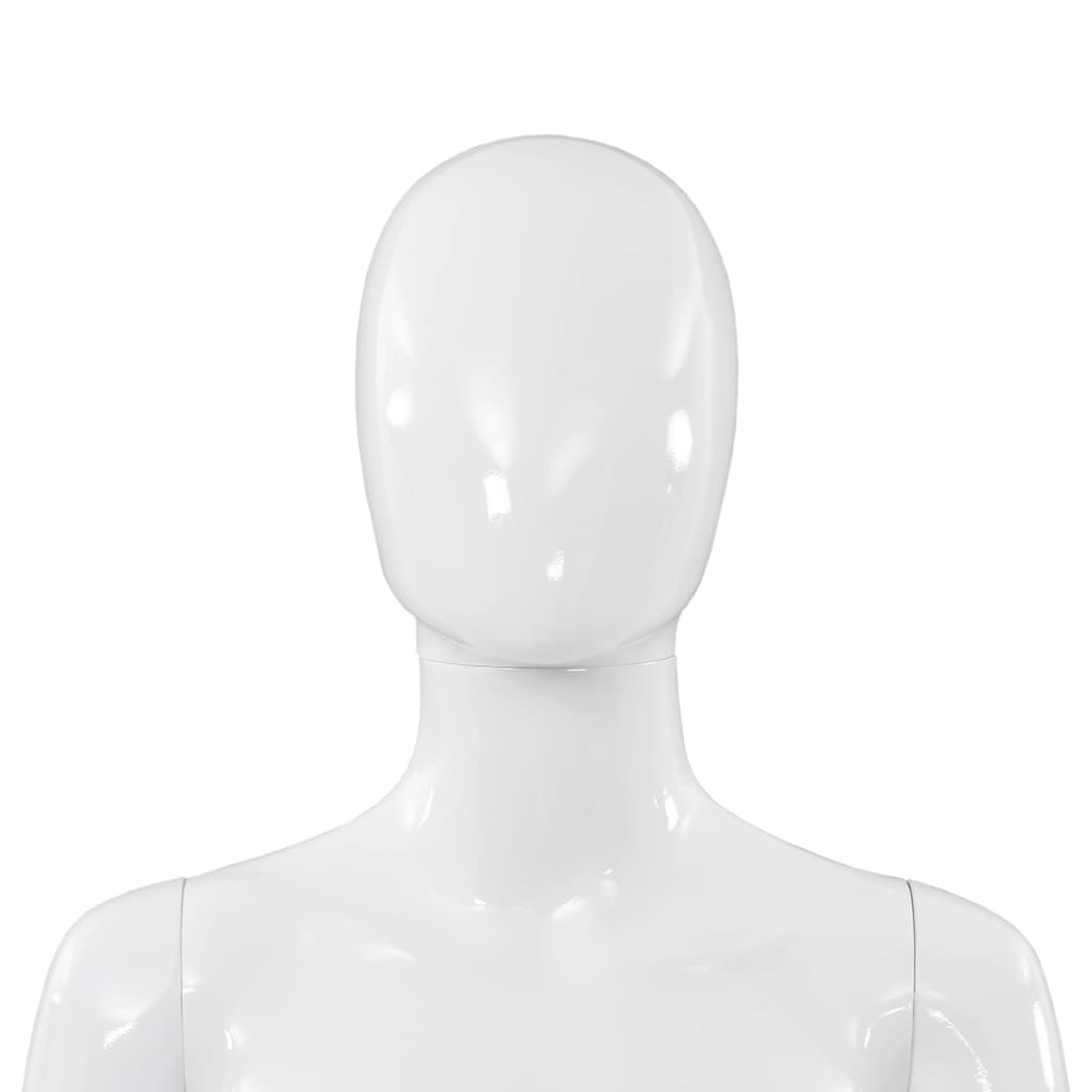 Mannequin femme corps complet base verre Blanc brillant 175 cm