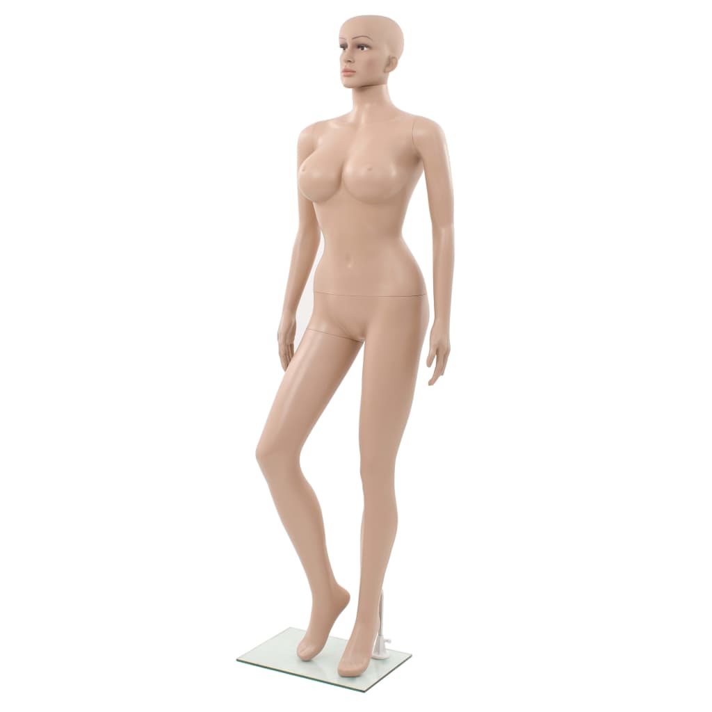 Sexy female mannequin with glass base Beige 180 cm