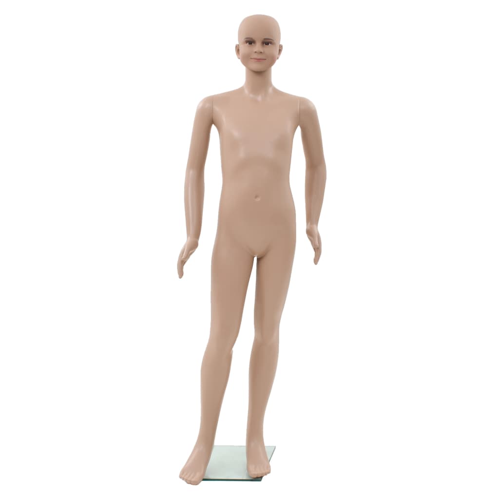 Mannequin enfant corps complet avec base verre Beige 140 cm