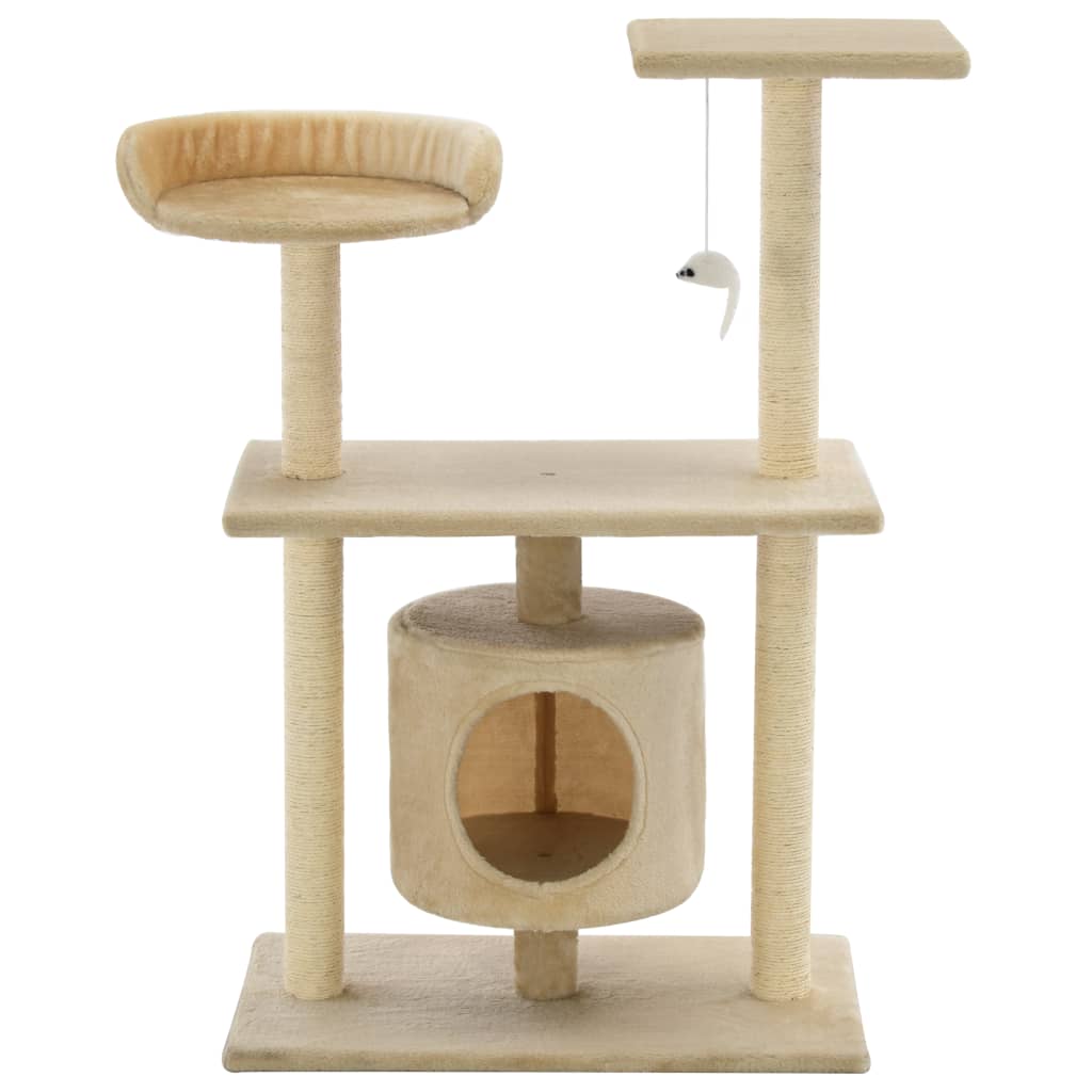 Arbre à chat avec griffoirs en sisal 95 cm Beige