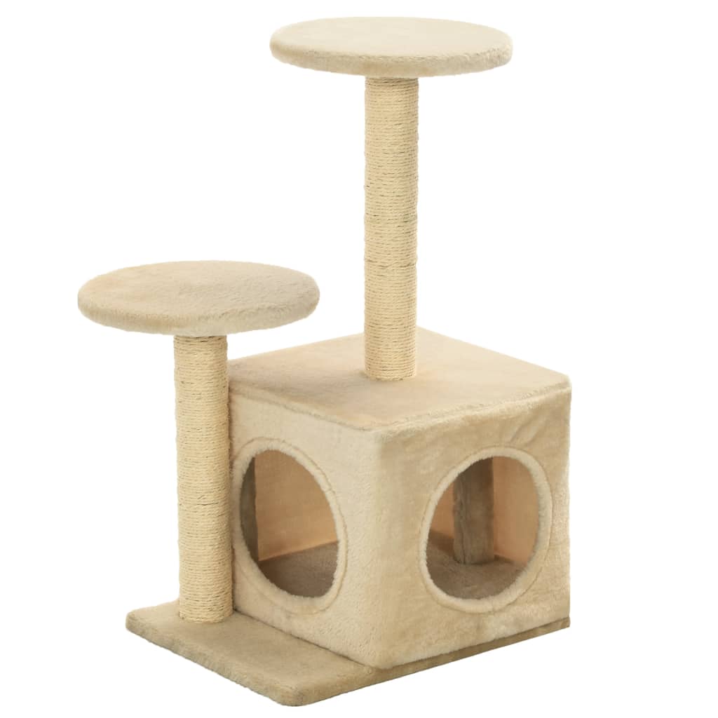 Arbre à chat avec griffoir en sisal 60 cm Beige