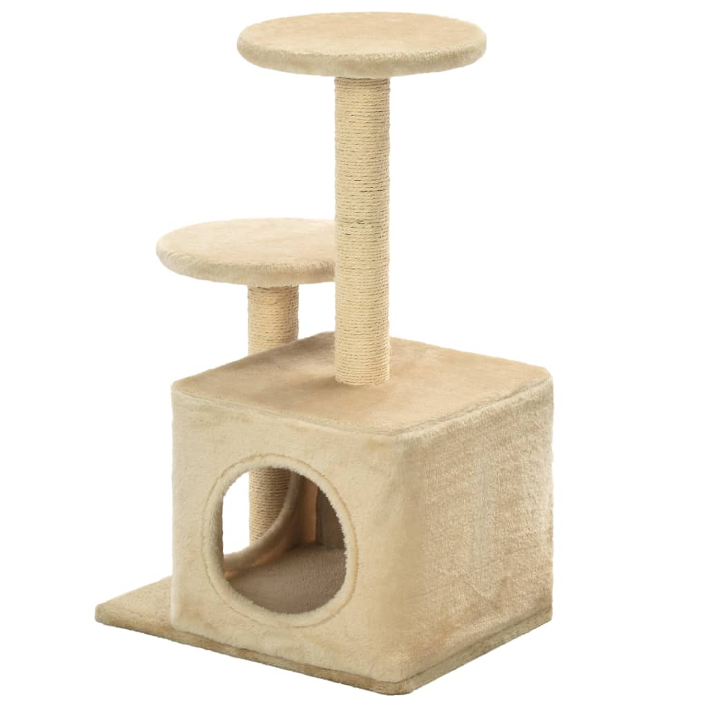 Arbre à chat avec griffoir en sisal 60 cm Beige