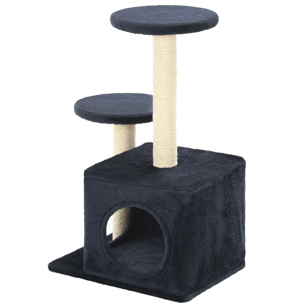 Arbre à chat avec griffoirs en sisal 60cm Bleu foncé