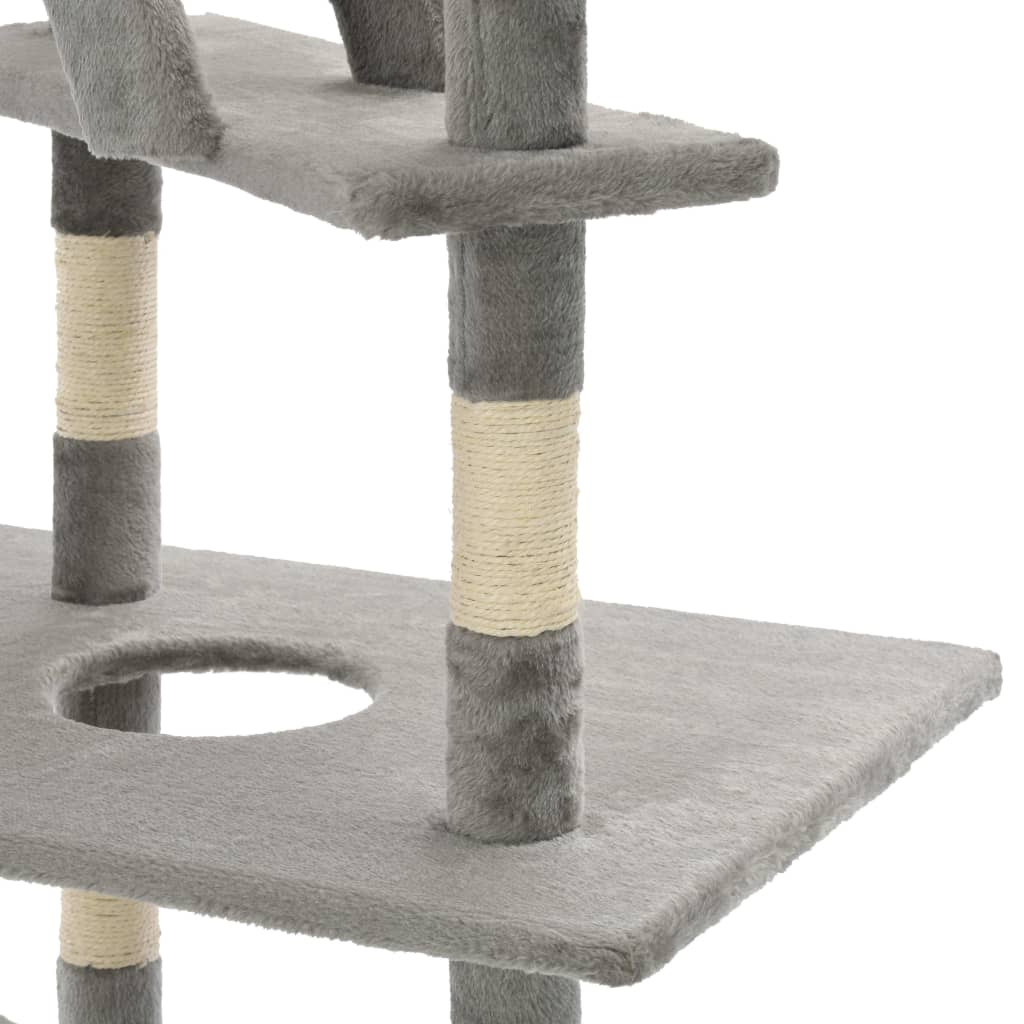 Arbre à chat avec griffoirs en sisal 230-260 cm Gris