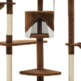 Arbre à chat avec griffoirs en sisal 203 cm Marron et Blanc