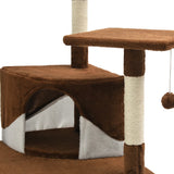 Arbre à chat avec griffoirs en sisal 203 cm Marron et Blanc