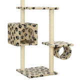 Arbre à chat avec griffoirs en sisal 260 cm Beige Motif pattes