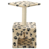 Arbre à chat avec griffoirs en sisal 55 cm Beige Motif de pattes