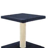 Arbre à chat avec griffoir en sisal 55 cm Bleu foncé